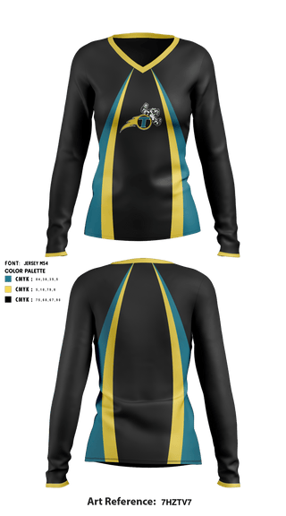 Women's Long Sleeve Vneck Shirt, NE Thunder Football, Football, Teamtime, Team time, sublimation, custom sports apparel, team uniforms, spirit wear, spiritwear, sports uniforms, custom shirts, team store, custom team store, fundraiser sports, apparel fundraiser