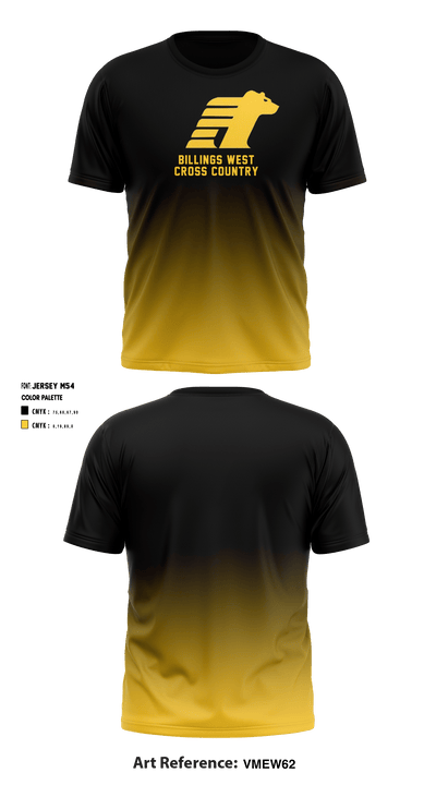 Billings West High School Cross Country 47998534 Short Sleeve Performance Shirt - 1