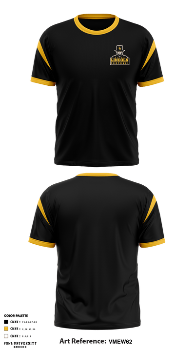 Lincoln High School Football 42014595 Short Sleeve Performance Shirt - 1