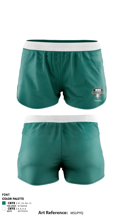 Manteca High School Tennis 28315814 Women's Shorts - 1