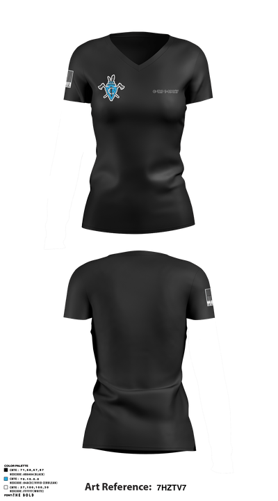 C-TRP 1-89cav 8122558 Women's Short Sleeve V-neck Shirt - 1