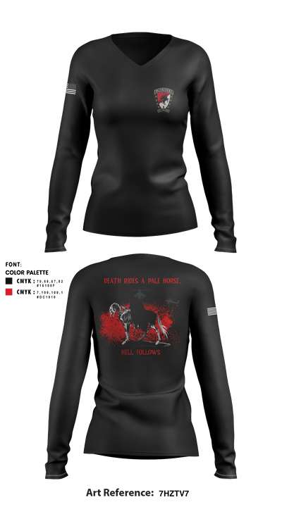 B Troop 6-6 CAV 27154728 Women's Long Sleeve V-neck Shirt - 2