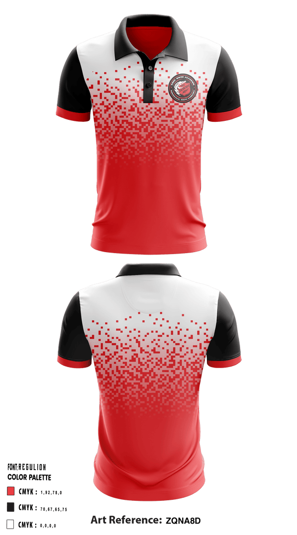 Short Sleeve Performance Polo, Kroc Swim Academy, School Spirit Store, Teamtime, Team time, sublimation, custom sports apparel, team uniforms, spirit wear, spiritwear, sports uniforms, custom shirts, team store, custom team store, fundraiser sports, apparel fundraiser