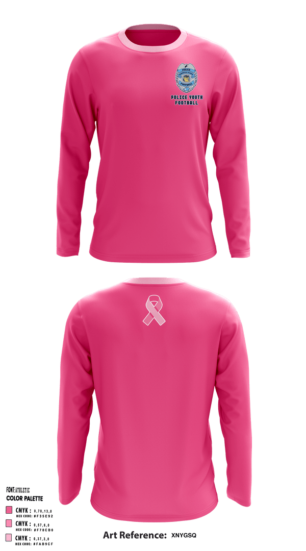 Long Sleeve Performance Shirt, Police Youth Football, School Spirit Store, Teamtime, Team time, sublimation, custom sports apparel, team uniforms, spirit wear, spiritwear, sports uniforms, custom shirts, team store, custom team store, fundraiser sports, apparel fundraiser