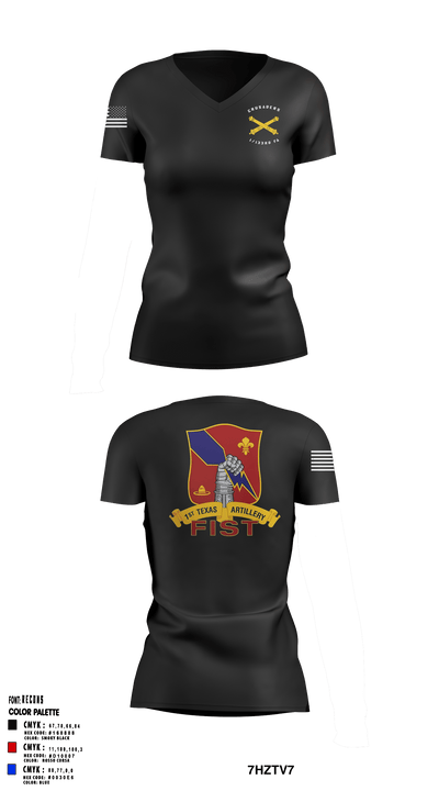 Crusaders 1/133rd FA 56474981 Women's Short Sleeve V-neck Shirt - 1