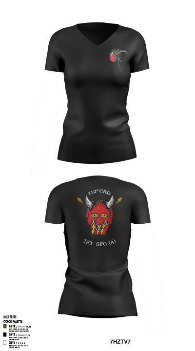 112th CRD 42779260 Women's Short Sleeve V-neck Shirt - 6