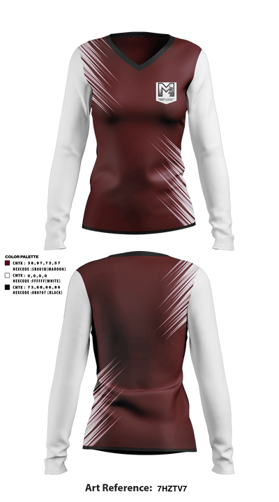 Marion County High School Softball 14103191 Women's Long Sleeve V-neck Shirt - 1