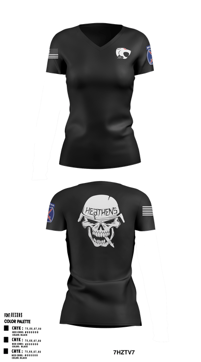 Heathens 69167047 Women's Short Sleeve V-neck Shirt - 2