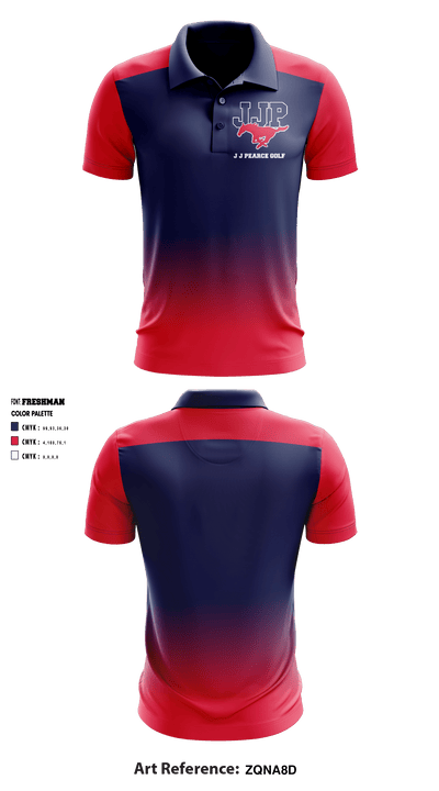 J J Pearce High School Golf 33350592 Short Sleeve Performance Polo - 1