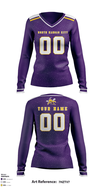 North Kansas City High School Women's Volleyball 81173227 Women's Long Sleeve V-neck Shirt - 1
