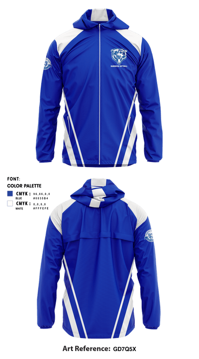 Barringer High School Softball 58967989 Windbreaker - 1