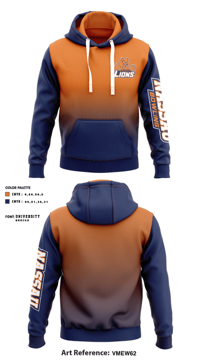 Nassau Community College Bowling 9538470 Hoodie - 1