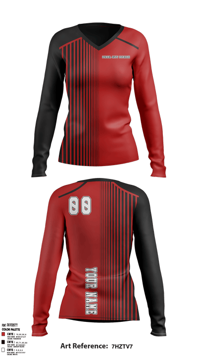 Pearl City Xtreme Volleyball 20027618 Women's Long Sleeve V-neck Shirt - 3
