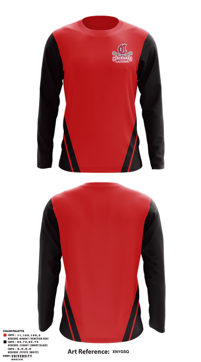Clackamas High School Lacrosse 62720110 Long Sleeve Performance Shirt - 1