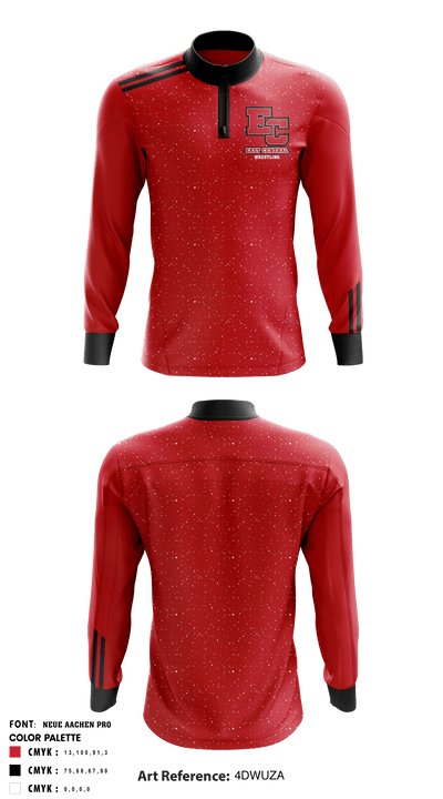 East Central High School Wrestling 77302407 Quarter Zip Jacket - 1