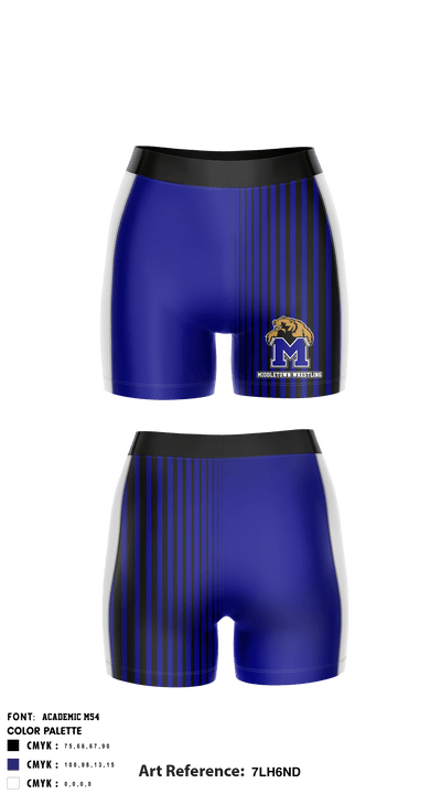 Middletown High School Wrestling 54435437 Compression Shorts - 1