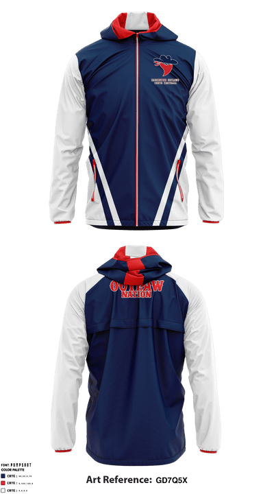 Saugerties Outlaws Youth Football 64678196 Windbreaker - 2