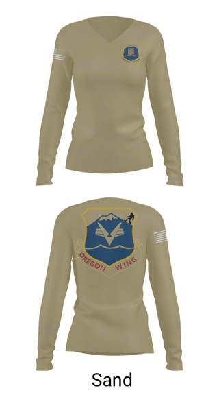 Women's Long Sleeve Vneck Shirt, , Air Force, Teamtime, Team time, sublimation, custom sports apparel, team uniforms, spirit wear, spiritwear, sports uniforms, custom shirts, team store, custom team store, fundraiser sports, apparel fundraiser