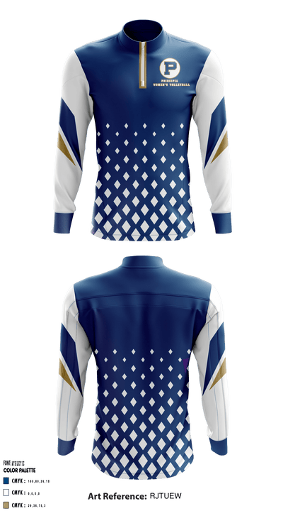 Principia College Women's Volleyball 48860695 Quarter Zip Jacket - 1