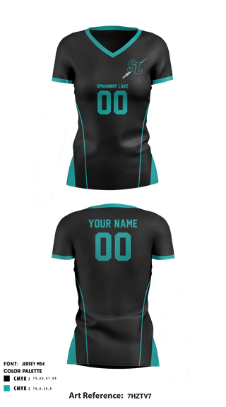 Women's Short Sleeve Vneck Shirt, Spanaway Lake High School Volleyball, Women's Volleyball, Teamtime, Team time, sublimation, custom sports apparel, team uniforms, spirit wear, spiritwear, sports uniforms, custom shirts, team store, custom team store, fundraiser sports, apparel fundraiser