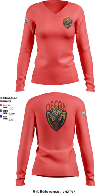 Women's Long Sleeve Vneck Shirt, , National Guard, Teamtime, Team time, sublimation, custom sports apparel, team uniforms, spirit wear, spiritwear, sports uniforms, custom shirts, team store, custom team store, fundraiser sports, apparel fundraiser