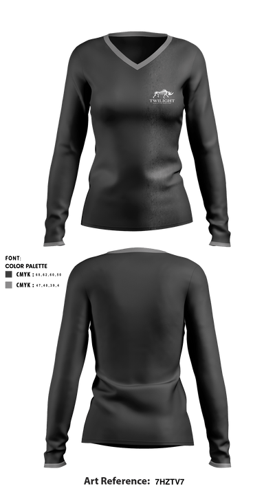 Twilight Executive Services 4698094 Women's Long Sleeve V-neck Shirt - 1