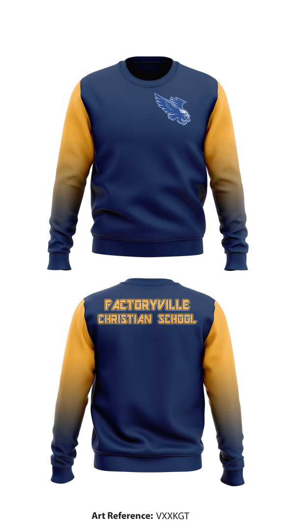 Crew Neck Sweatshirt, Factoryville Christian School, School Spirit Store, Teamtime, Team time, sublimation, custom sports apparel, team uniforms, spirit wear, spiritwear, sports uniforms, custom shirts, team store, custom team store, fundraiser sports, apparel fundraiser