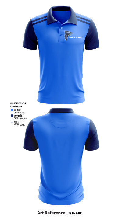 Duarte High School Tennis 45952175 Short Sleeve Performance Polo - 1