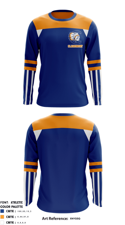 Clairemont High School Field Hockey 33001144 Long Sleeve Performance Shirt - 1