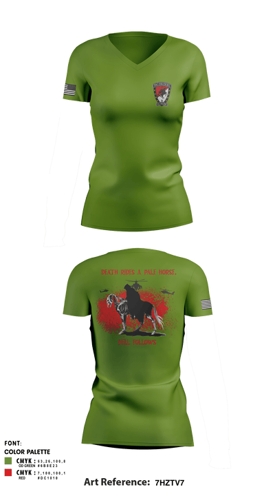 B Troop 6-6 CAV 27154728 Women's Short Sleeve V-neck Shirt - 3