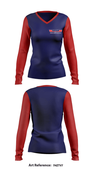 Women's Long Sleeve Vneck Shirt, Top Gun Softball, Softball, Teamtime, Team time, sublimation, custom sports apparel, team uniforms, spirit wear, spiritwear, sports uniforms, custom shirts, team store, custom team store, fundraiser sports, apparel fundraiser