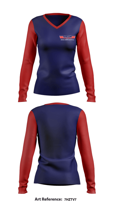 Top Gun Softball 39794283 Women's Long Sleeve V-neck Shirt - 1