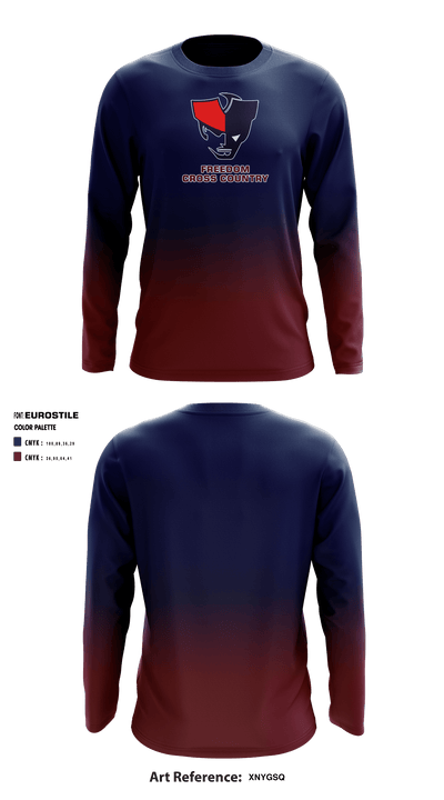 Freedom High School Cross Country 79620244 Long Sleeve Performance Shirt - 2