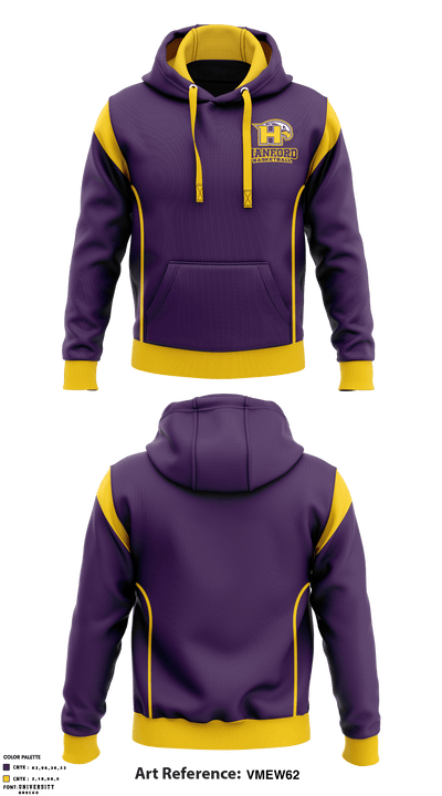 Hanford High School Basketball 16936273 Hoodie - 1