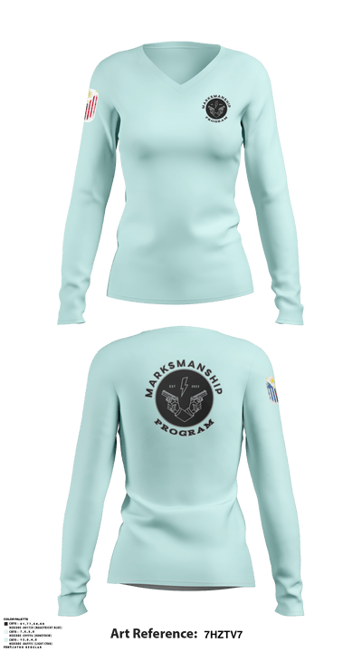 The Marksman Program 63929339 Women's Long Sleeve V-neck Shirt - 3