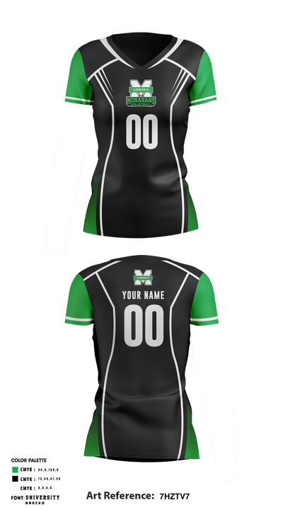 Monahans High School Volleyball 96886197 Women's Short Sleeve V-neck Shirt - 1