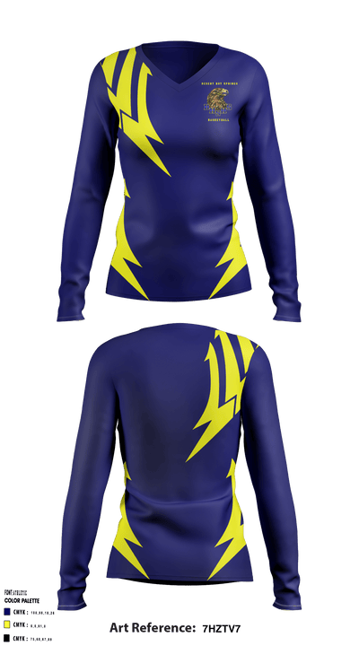 Desert Hot Springs High School Basketball 31390749 Women's Long Sleeve V-neck Shirt - 1