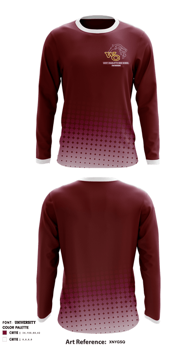 West Charlotte High School Swimming 55719775 Long Sleeve Performance Shirt - 1