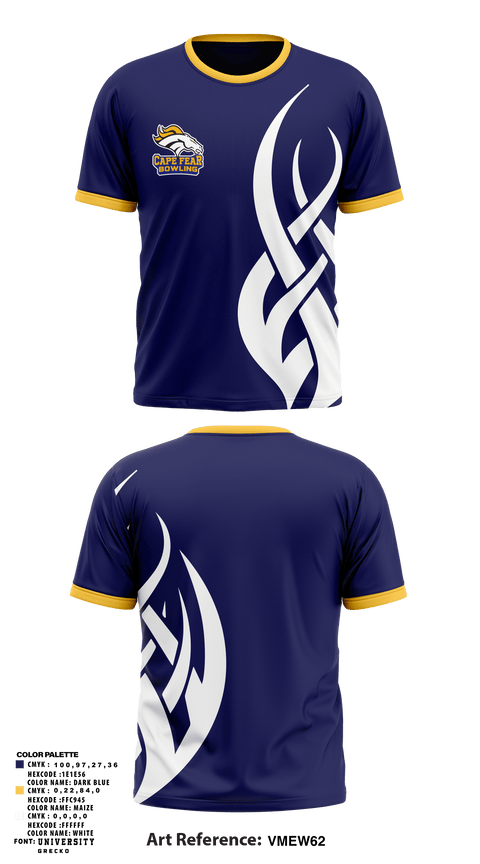Short Sleeve Performance Shirt, Cape Fear, Bowling, Teamtime, Team time, sublimation, custom sports apparel, team uniforms, spirit wear, spiritwear, sports uniforms, custom shirts, team store, custom team store, fundraiser sports, apparel fundraiser