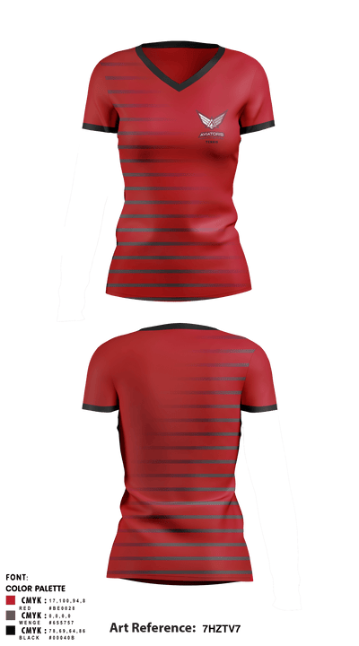 Cedar Valley High School 89885314 Women's Short Sleeve V-neck Shirt - 1