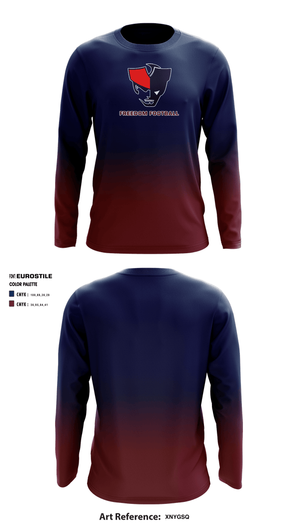 Long Sleeve Performance Shirt, Freedom High School Football, Football, Teamtime, Team time, sublimation, custom sports apparel, team uniforms, spirit wear, spiritwear, sports uniforms, custom shirts, team store, custom team store, fundraiser sports, apparel fundraiser