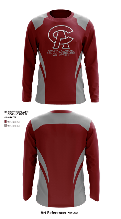 Coastal Alabama Community College Volleyball 60347346 Long Sleeve Rash Guard Shirt - 1