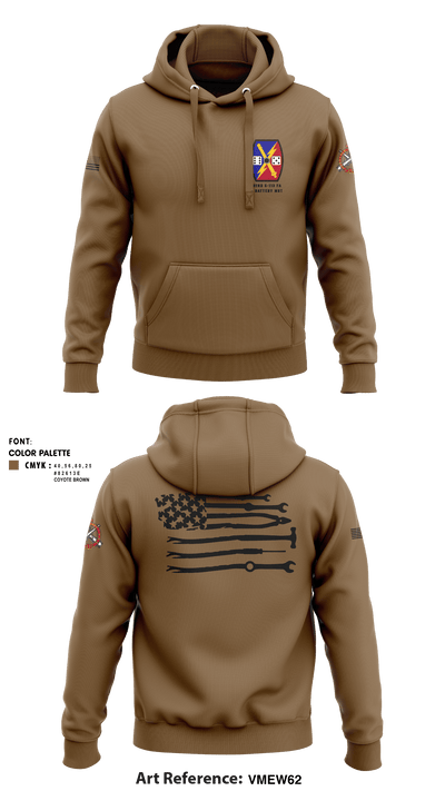 732nd 5-113 FA B Battery MST 32586905 Hoodie - 3