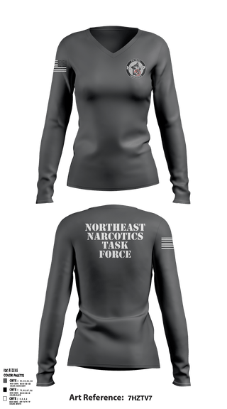 Women's Long Sleeve Vneck Shirt, , Police, Teamtime, Team time, sublimation, custom sports apparel, team uniforms, spirit wear, spiritwear, sports uniforms, custom shirts, team store, custom team store, fundraiser sports, apparel fundraiser