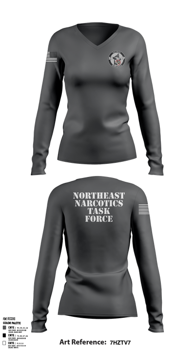 Northeast Narcotics Task Force 43091120 Women's Long Sleeve V-neck Shirt - 3