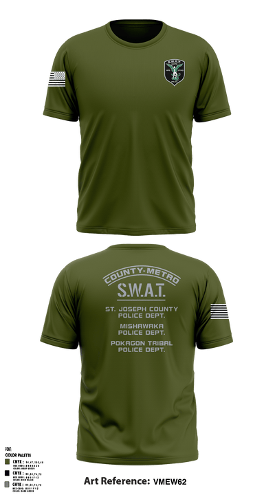 St. Joseph County SWAT 54759610 Short Sleeve Performance Shirt - 3