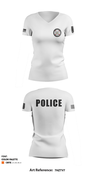 Women's Short Sleeve Vneck Shirt, Bay Minette Police Department, Police, Teamtime, Team time, sublimation, custom sports apparel, team uniforms, spirit wear, spiritwear, sports uniforms, custom shirts, team store, custom team store, fundraiser sports, apparel fundraiser