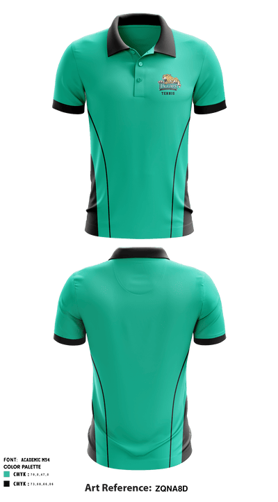 Glen Allen High School Tennis 78396465 Short Sleeve Performance Polo - 1