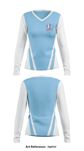 Mustangs Softball 77936131 Women's Long Sleeve V-neck Shirt - 1