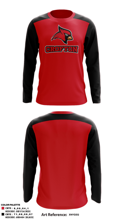Crofton Baseball 73470651 Long Sleeve Performance Shirt - 1